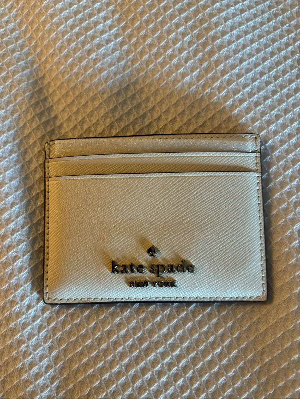 NWT Kate Spade Small Slim Card Holder• Meringue